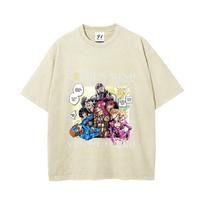 Manga JoJo's Bizarre Adventure T Shirt Harajuku Y2k Washed T-shirt Summer Short Sleeve 100% Cotton Soft Tees Tops Men Clothing S