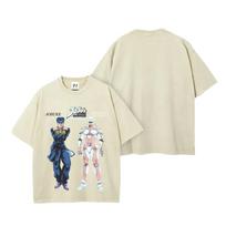 Summer JoJo's Bizarre Adventure T Shirt Anime Y2k Washed T-shirt Casual Short Sleeve Pure Cotton Tees Tops Men Unisex Clothing S