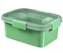 Curver Food container Lunch Kit, rectangular, 1.2L Smart Eco To Go, 20x15x9cm, soft green