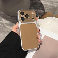 Large Window Apple iPhone 16 Pro Max Case with Waffle Pattern and Full Lens Coverage iPhone 15 Pro titano spalva