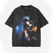 BILLIE EILISH American Trendy Vintage Washed Graphic Print Tshirts Men Women Tops Oversized Cotton Short Sleeves Oversized Tees S
