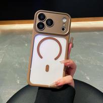 iPhone 17 Pro Max Bright Shadow Magnetic Case with Built-in Lens Protector iPhone 12 Pro Max dykumos aukso spalva