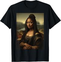 Black Mona Lisa African American Black History Month Funny T-T-Shirt 4XL