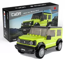 CaDA Statybiniai blokai Visureigis žalia Auto Važiuoklė Suzuki Jimny Offroader 192 vnt.