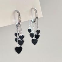 New Trendy Love Heart Long Tassel Drop Earrings For Women Gold Color Fashion Hanging Earrings Girls Wedding Party Jewelry Gifts