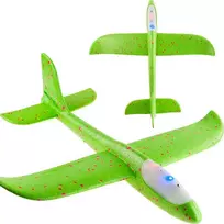Putplasčio lėktuvas šviečiantis, 47 cm, žalias
