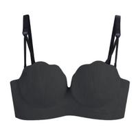 Women Invisible Bra Lady Strapless Brassiere Anti-slip Strip Push Up Gathering No Steel Ring Solid Color Back Closure Detachable Straps Female S juoda