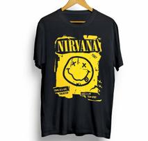 Nirvana rock band T-Shirt Mens Womens Tees Top black Short sleeve All Sizes S to 5Xl JJ4924 XL
