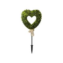 75cm Hollow Heart Shape Boxwood Wooden Garden Stake Plant Support Decorative Outdoor Yard Ornament One Size žalia