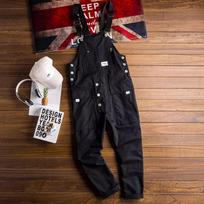 Men's  Jumpsuit Casual Loose Fit Bib Overall Pants with Multi Pockets S juoda
