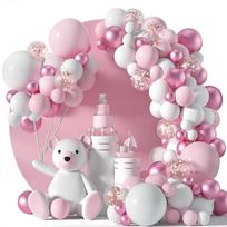 Balony Girlanda Dla Dziewczynki Baby Shower Urodziny Chrzest Różowe 107Szt