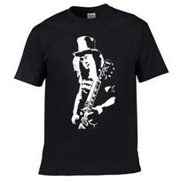 Slash Rock Band T Shirt Gun N Roses Mens Short Sleeve Design Shirt High Quality Print New Summer Style Cotton Shirts Plus Euro S įvairiaspalvis