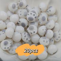20pcs 12mm Super Cute Cat Paw Acrylic Beads Jewelry Making DIY Creative Bracelet Necklace Craft Supplies 20pcs