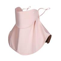 Solid Color Ice Silk Mask UV Protection Sunscreen Face Scarf Elastic Neck Wrap Cover  Hiking rožinė