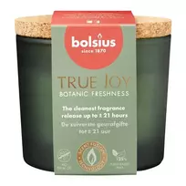 bolsius Candle aroma. Glass jar with cork. True Joy Ø66x83mm. Botanic freshness