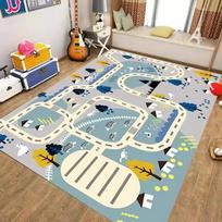 City Traffic Maze Carpet Puzzle Game Crawling Mat for Living Room Bedroom Decoration Kids Room Bedside Tapis for Girls Boys Kids 40x60cm 16x24 inch