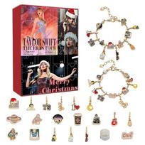 Christmas Advent Calendar Charm Bracelet Set with 22 Unique Charms for Holiday Countdown Gift One Size raudona