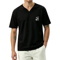 Men's Casual Short Sleeve V Neck T Shirt Lightweight Printed Sports Tee Comfortable Fit Breathable Fabric Summer Wear L juoda