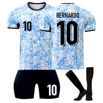 Men's Athletic Three Piece Sportswear Set Short Sleeve Top and Shorts with Knee High Socks Breathable Lightweight Fabric for Training L