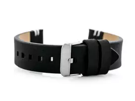 Pacific W110 leather watch strap - juodas/baltas - 20mm