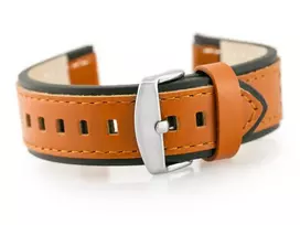 Pacific W80 ruda/juodas 20mm leather watch strap