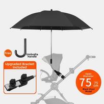 2-in-1 dizainas UV apsaugos skėtis Reguliuojamas vežimėlio skėtis Skėtis nuo saulės Prekės 75CM Black
