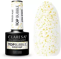 Activeshop Hibridinis nagų lakas Claresa Top Bubble Gold Matt, 5 ml