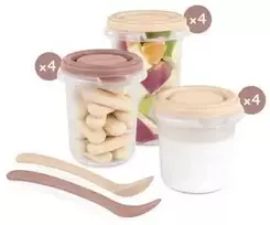 Miniland Valencia Hermetiškai uždaromi maisto indai su Valensijos šaukšteliais 12x250 ml