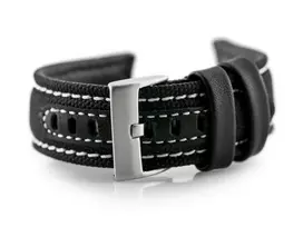 Pacific Odinė laikrodžio apyrankė W34 - PREMIUM - juoda/balta - 24mm
