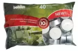 Multi Tealight candle large burn time 10 hours baltas, 6 pcs x 40 pcs/carton