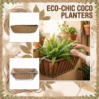 Rectangular Coco Liner Wall Planter with Metal Frame for Indoor Outdoor Garden Balcony Patio Use 30 Inch Length One Size