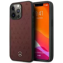 Mercedes MEHCP13LPSQRE iPhone 13 Pro | 6.1" red | red hardcase with a leather stars pattern