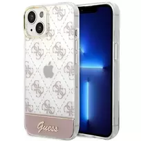 GUESS GUHCP14MHG4MHP iPhone 14 Plus | 15 Plus 6.7" pink hardcase with 4G pattern script