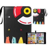Collectible Album 8-Pocket Trading Card Binder Flip-Open Card Holder Protective Sleeves for TCG Cards