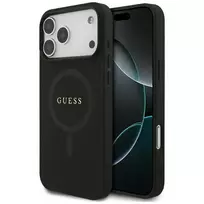 GUESS Saffiano Classic Logo MagSafe Case for iPhone 17 Pro Max in Black