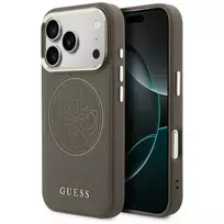 GUESS Perforated 4G phone case with MagSafe support for iPhone 17 Pro, brown