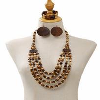 Ethnic Style Vintage Boho Bib Beads Handmade Colorful Bohemia Necklace Set Geometric Round Earrings Geometric Beaded Necklace ruda
