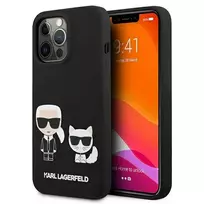 Karl Lagerfeld KLHCP13LSSKCK and Choupette liquid silicone case for iPhone 13 Pro, black
