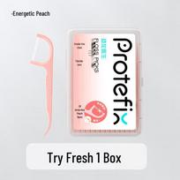 PROTEFIX Double Line Peach Dental Floss Picks