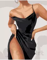 Omaart Tapyba pagal numerius: Paslaptinga moteris juodoje suknelėje