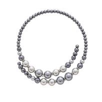 Retro Glass Pearl Openning Necklace Grey Choker Neck Accessories  Jewelry Gifts pilka