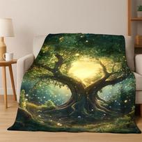 Tree of Life Nordic Mythology Yggdrasil Nature cartoon Flannel Blanket Soft Throw Blanket for Bedroom Living Room Bed Travel kid 75x90cm