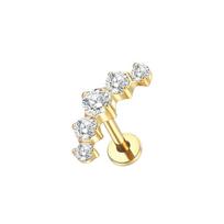 1PC Titanium Ear Piercing Cartilage Earrings Tragus Helix Pirsing Labret Piercing Cross Ear Lobe Lip Rings Daith Jewelry Women 16G 1.2x6mm