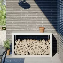 Stovas malkoms, baltos spalvos, 100x40x60cm, plienas