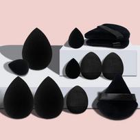 12 vnt Kosmetikos pūstų rinkinys Makeup Sponge Blender Beauty Egg Soft Foundation Kempinėlės Pudros Puff Women Smear Proof Makiažo priedai Grožio įrankiai juoda