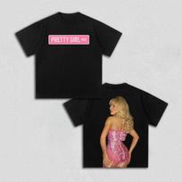 Sabrina Carpenter Pretty Girl Ave T Shirt Retro Pop Star Tour Merch Graphic Tee Streetwear Cotton for Sabrina Carpenter Fans S įvairiaspalvis