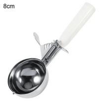 Stainless Steel Fruit Mash Ice Cream Ball Scoop with Plastic Handle Kitchen Tool 8cm