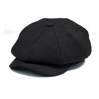 Fashion Wool Tweed  Cap Herringbone Men Women Gatsby Retro British Painters Hat Driver Flat Cap Black Coffee Grey juoda