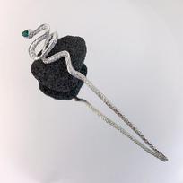Unique Liquid Metal High-end Snake Shaped Women's Hairpin with a Niche Personality Modern Elegance and Coolness Hair Hairpin