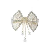 Durable Zinc alloy Women Hair Clip Ultra-fresh Sweet Style Rhinestone Hair Clip with Tassel Design Pearl Spring Clip Women